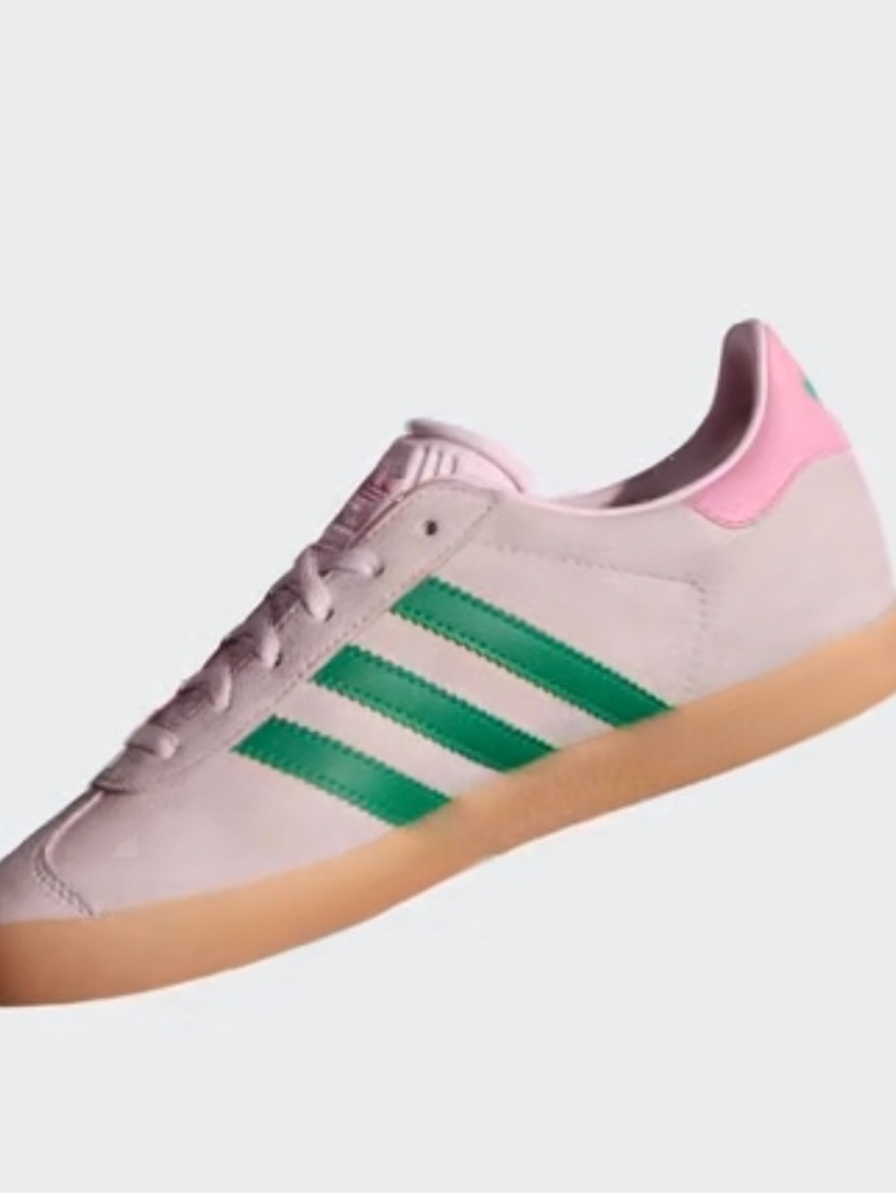 adidas Kids Pink Sneakers with Green Stripes
